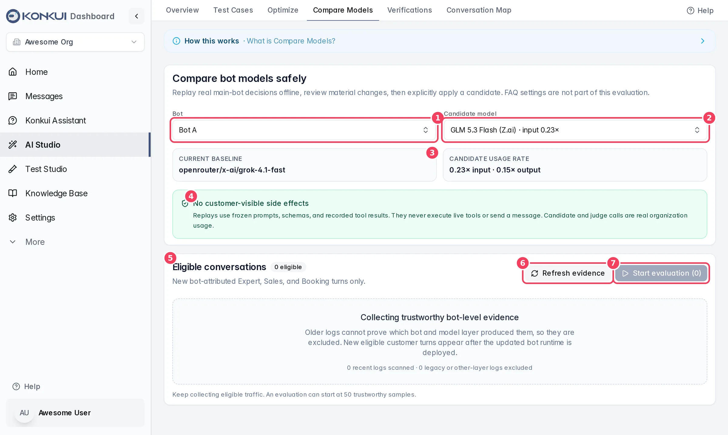 The Compare Models setup