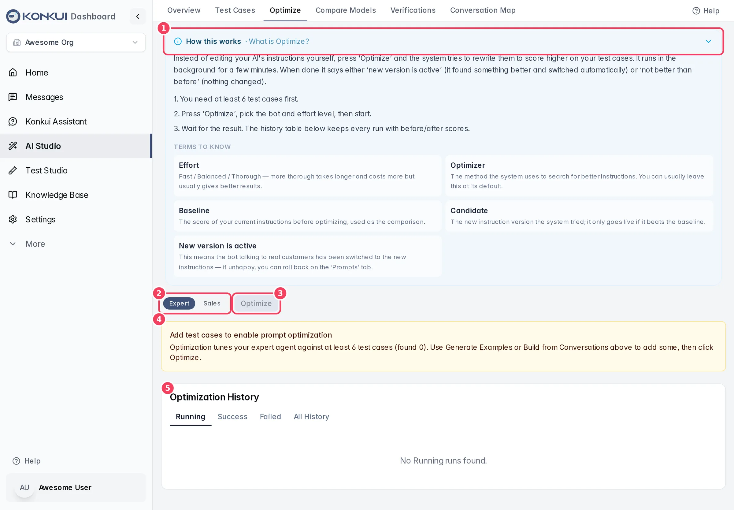 The Optimize tab with the How this works panel open