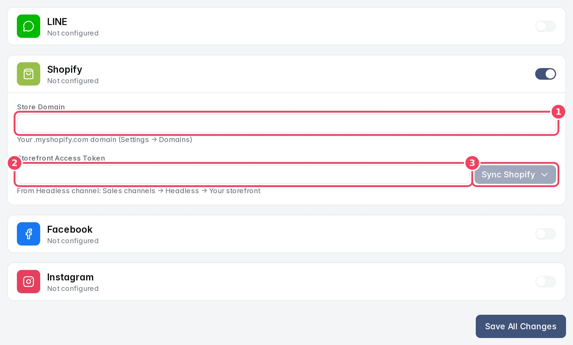 Shopify fields