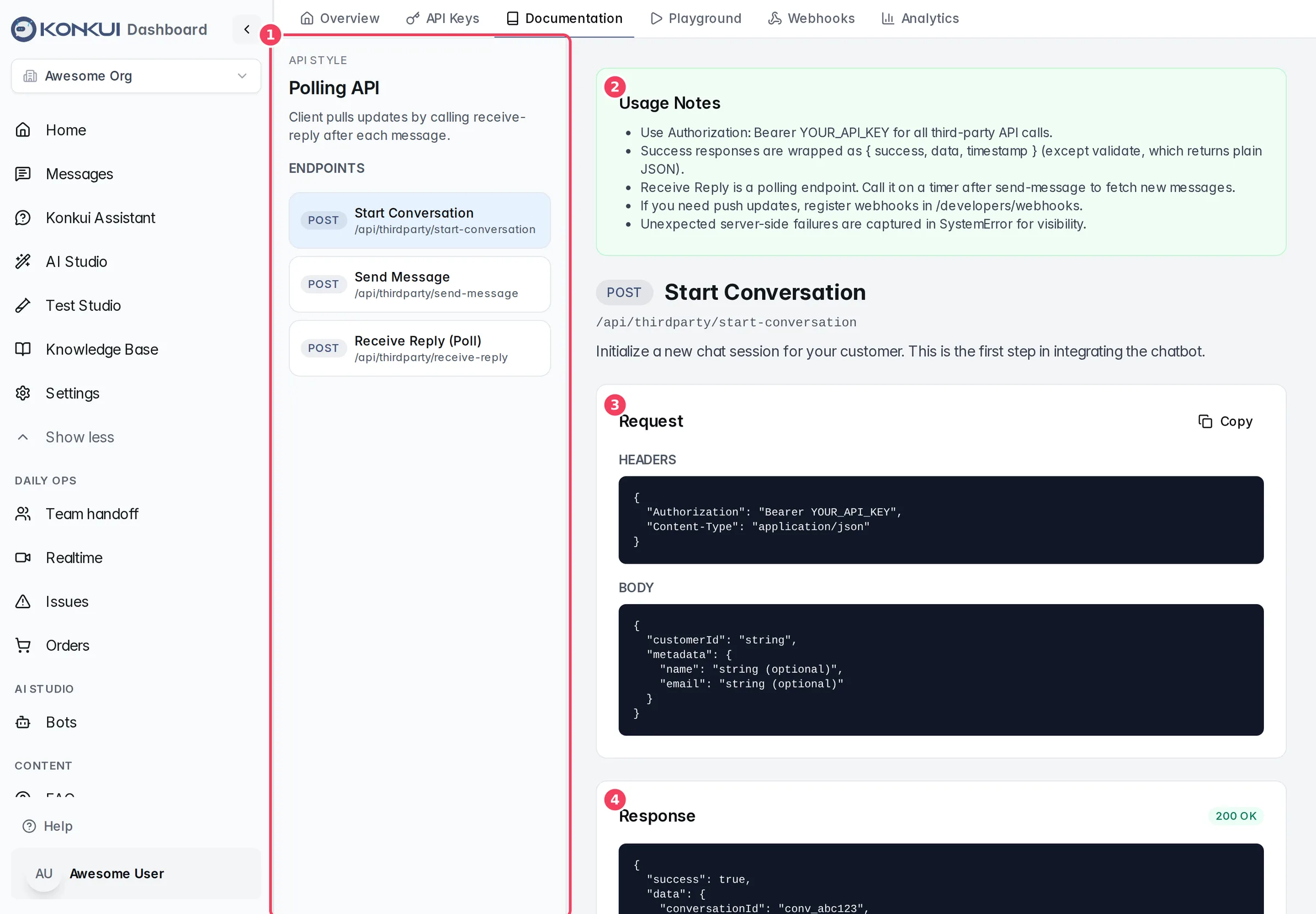 The Polling API reference page