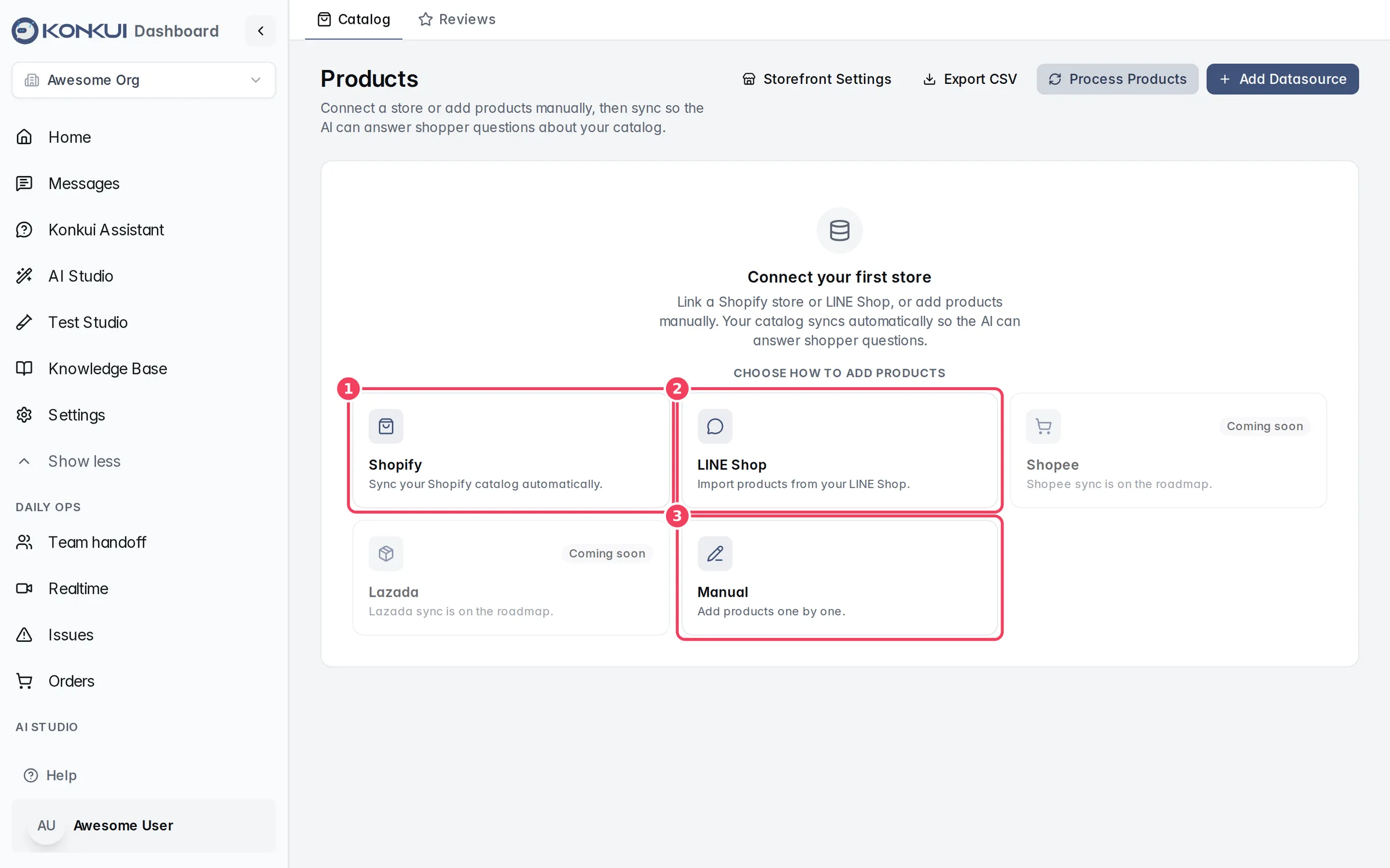 Ways to add products