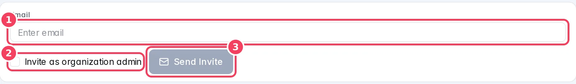 The invite form on Settings › Member