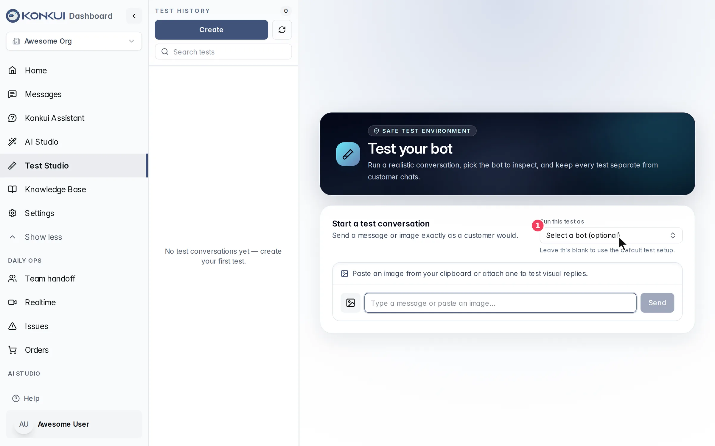 Choosing which bot answers in Test Studio